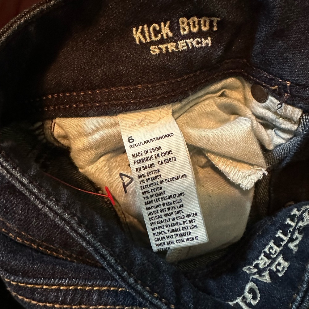 American eagle jeans (boot cut) size 6 dark wash - Picture 3 of 7